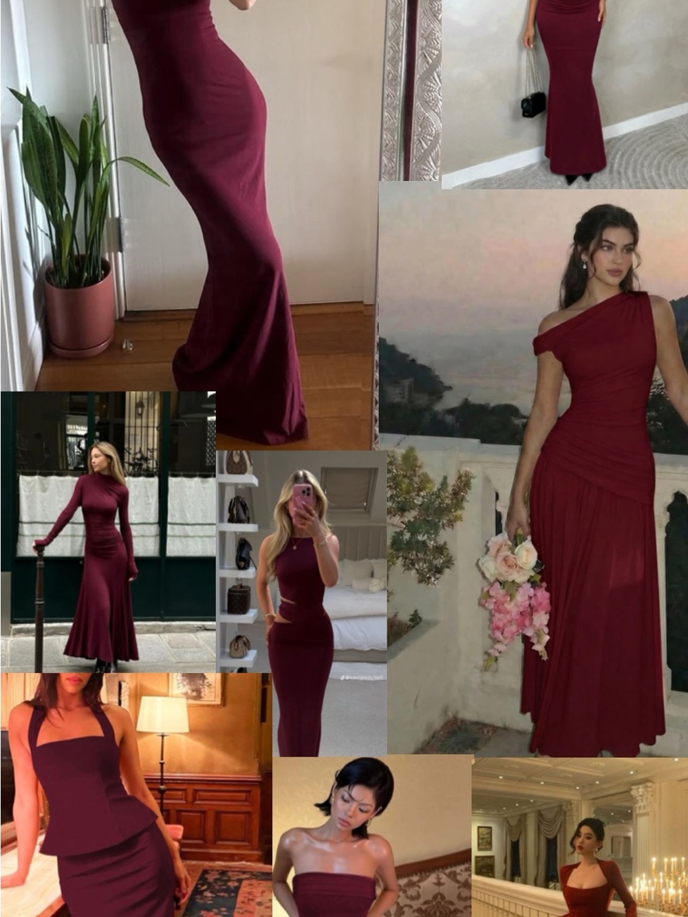 Amazon Burgundy Ruched Cap-Sleeve Plus Size Maxi Dress